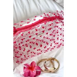 NWT White Fox Like No Other Cosmetic Case Clear/Red